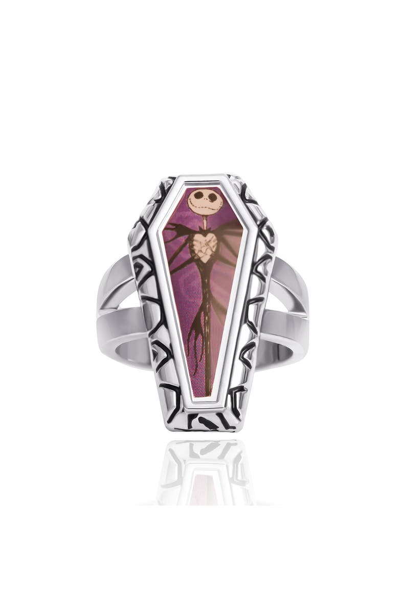Disney The Nightmare Before Christmas Jack Skellington Coffin-Shaped Ring, Size 7, Main, color, Purple, Silver