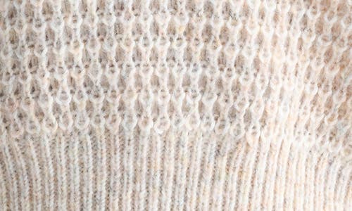 Lush Waffle Knit Crop Sweater In Neutral