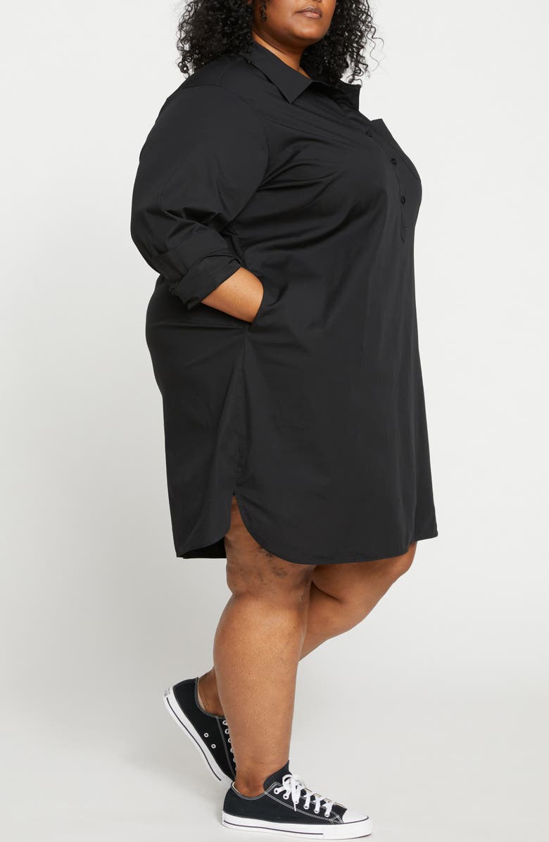 Universal Standard Rubicon Long Sleeve Stretch Cotton Poplin Shirtdress, Alternate, color,