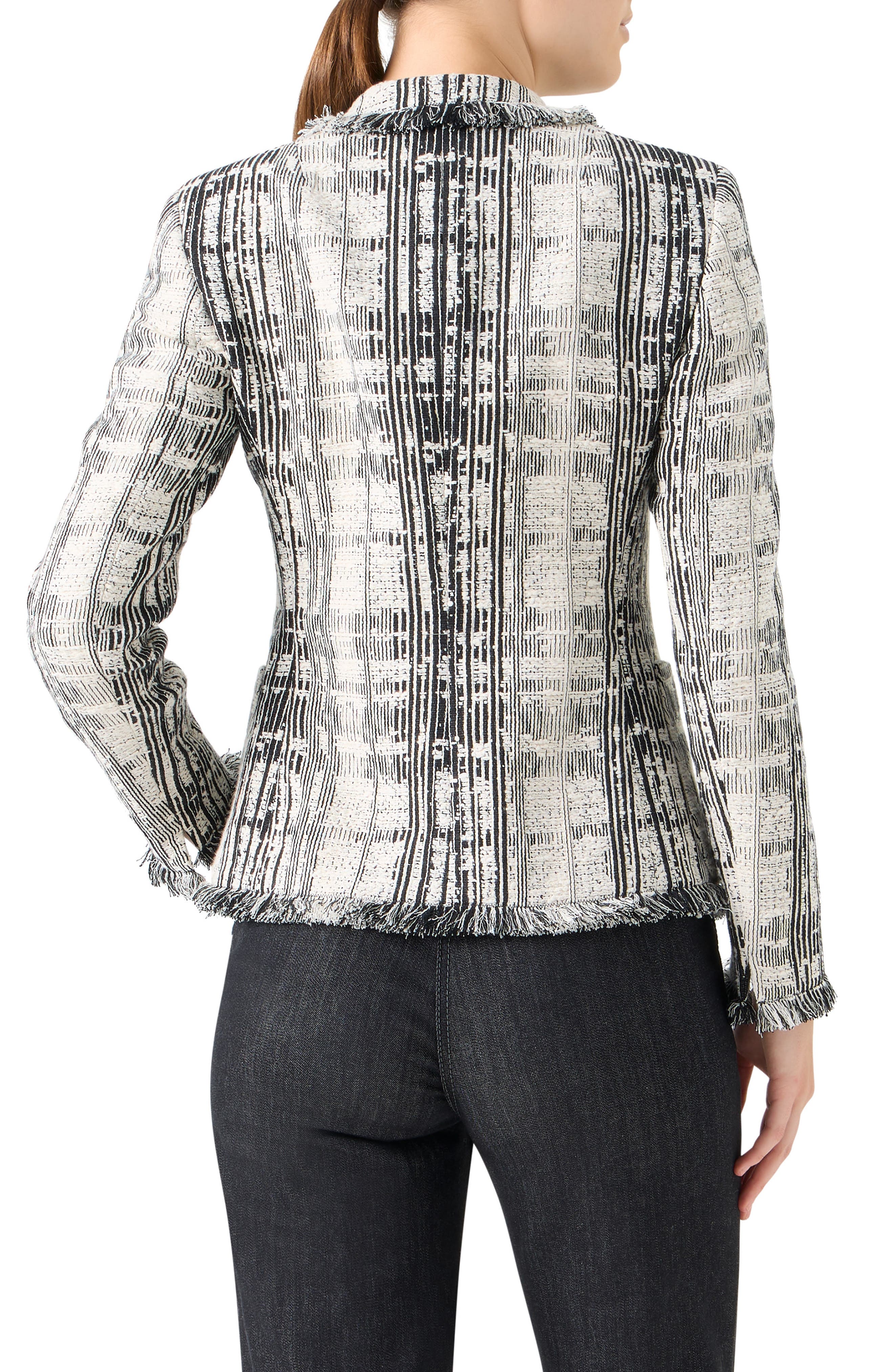 Fringed Mixed Tweed Jacket - image 2