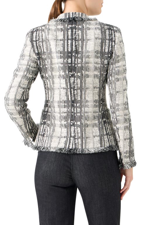 Akris Punto Fringed Boucle Tweed Double-breasted Blazer In Multi