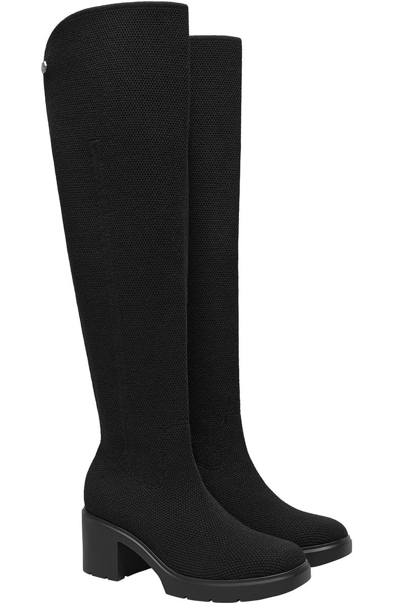VIVAIA Fold-Over Square-Toe Knee-High Boots, Main, color, Black