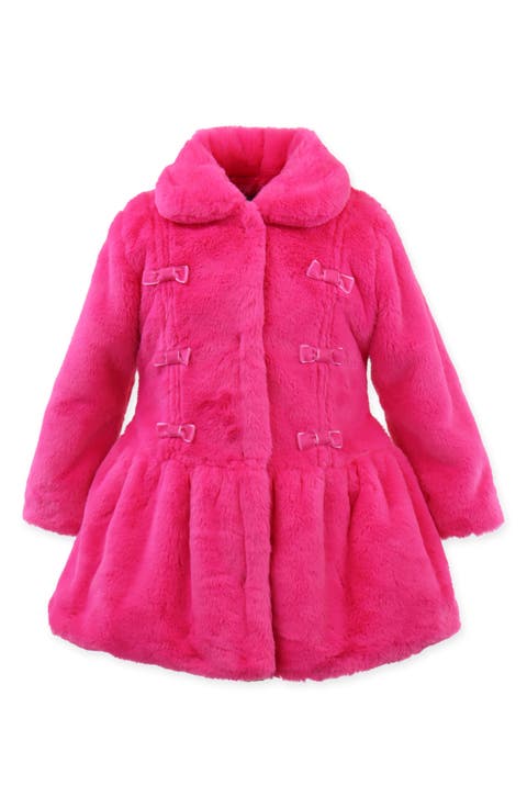 Faux Fur Bow Princess Coat