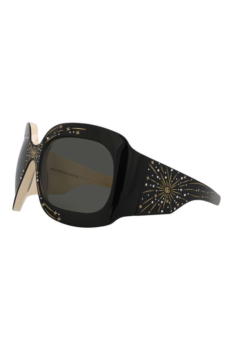 60mm Special Edition Oversize Square Sunglasses, Alternate, color, BLACK BLACK GREY