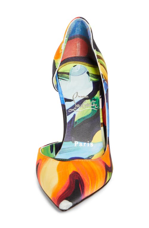Christian Louboutin Iriza Flower Pointed Toe Half D'orsay Pump