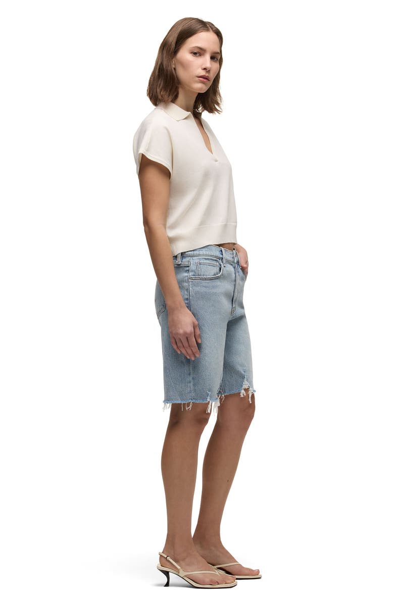 Hudson Jeans London Low-Rise Long Shorts, Alternate, color, Blue Eyes
