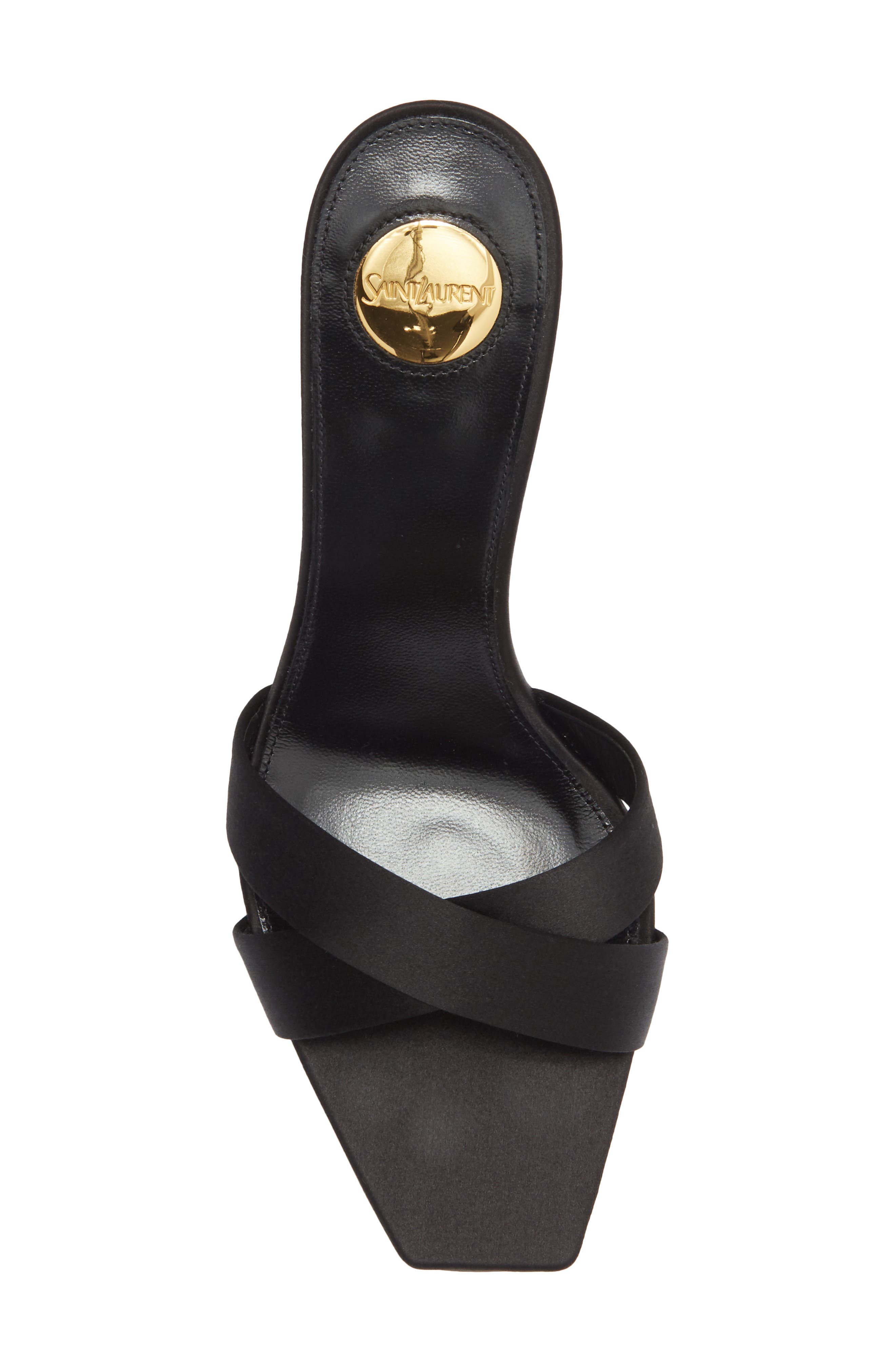 Saint Laurent Opyum Slide Sandal, Alternate, color, Noir