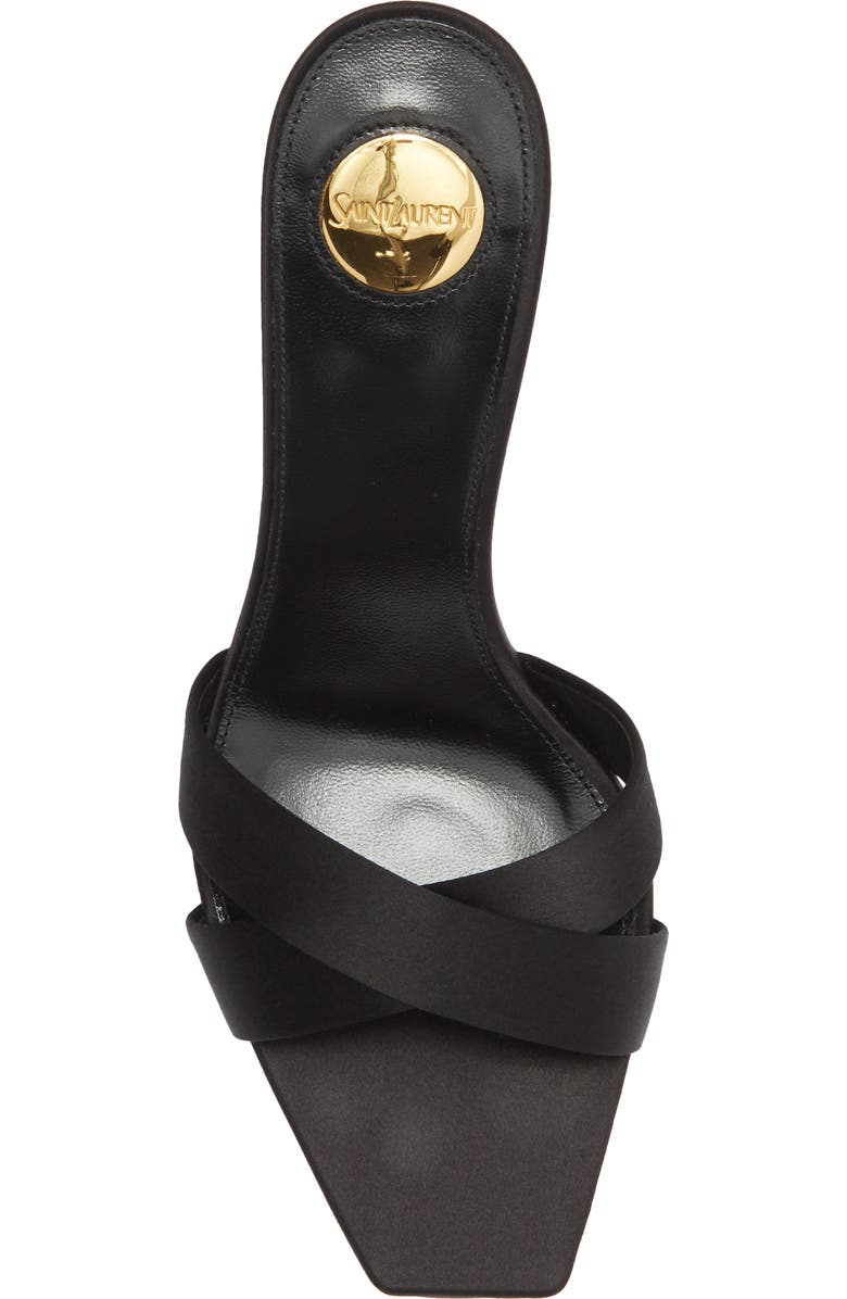 Saint Laurent Opyum Slide Sandal, Alternate, color, Noir