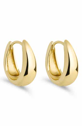 Sterling Forever Lavina Polished Huggie Hoop Earrings