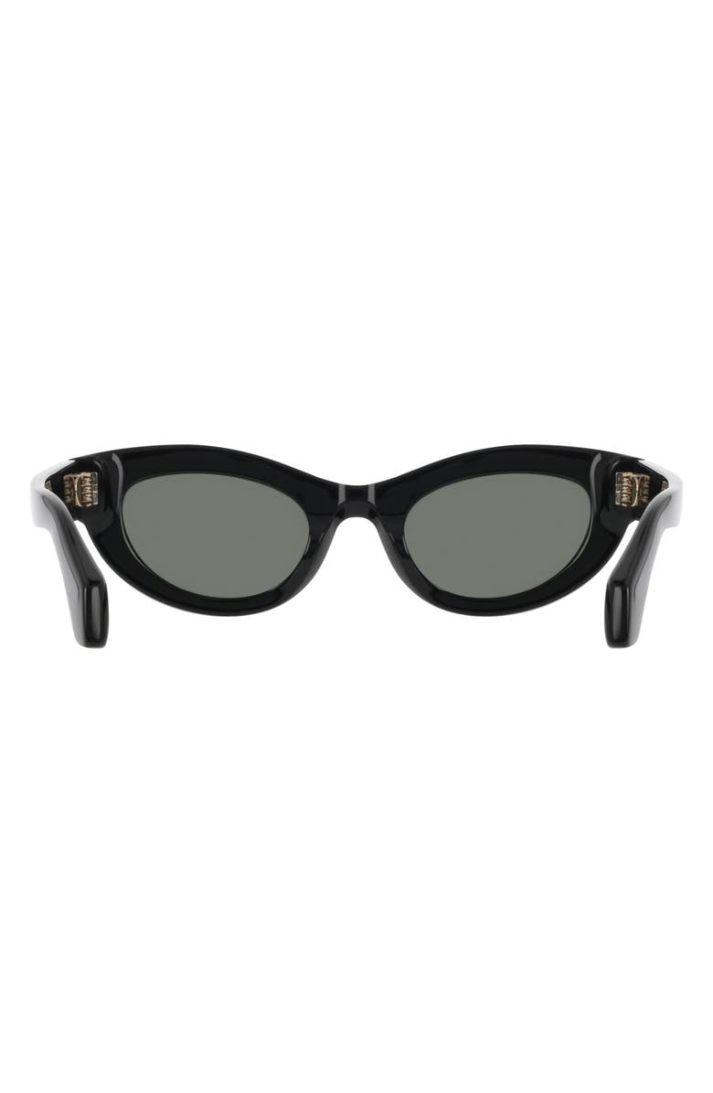 FERRAGAMO 49mm Small Cat Eye Sunglasses, Alternate, color, Black