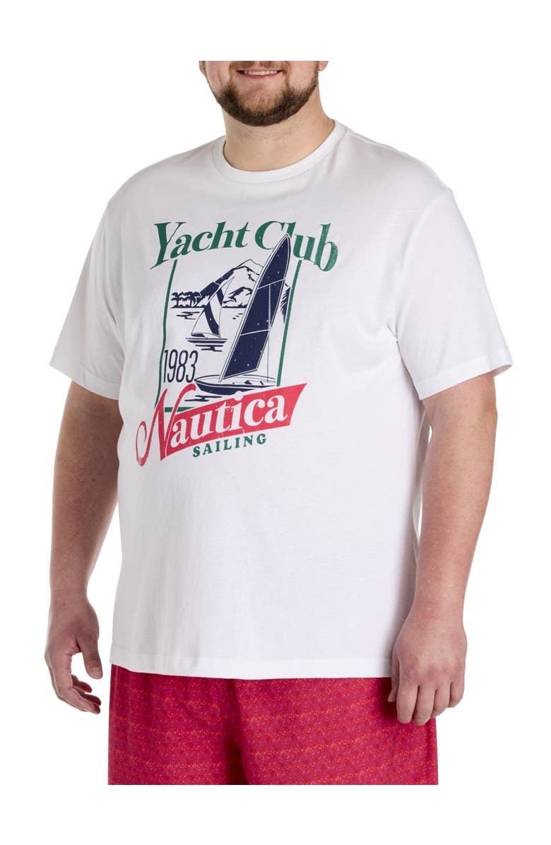 Nautica Big & Tall Yacht Club Graphic Tee, Main, color, Bright White