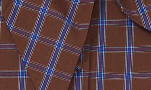 Halogen ® Plaid Tie Neck Button-up Shirt In Animal Print