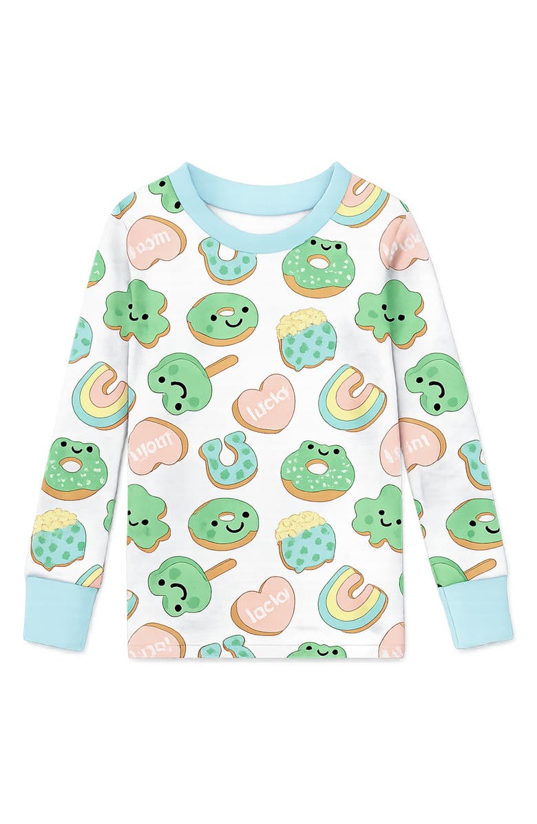 BUTTERBLU Kids' Zen Two-Piece Organic Cotton Pajamas, Alternate, color, Feelin' Lucky