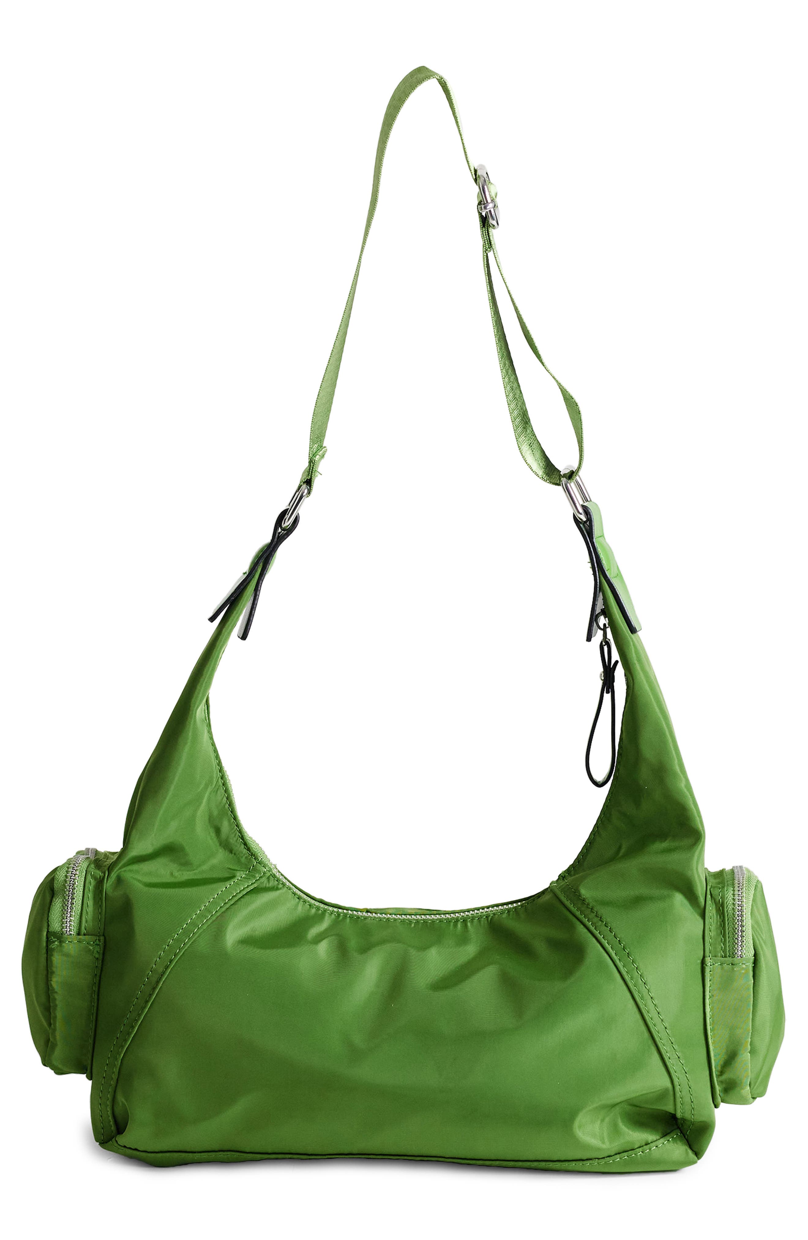 Nylon Crossbody Bag, Alternate, color, MED GREEN