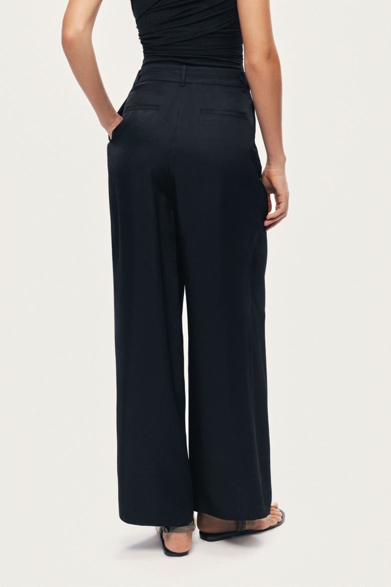 Tailored Wide Leg Trousers, Alternate, color, Black
