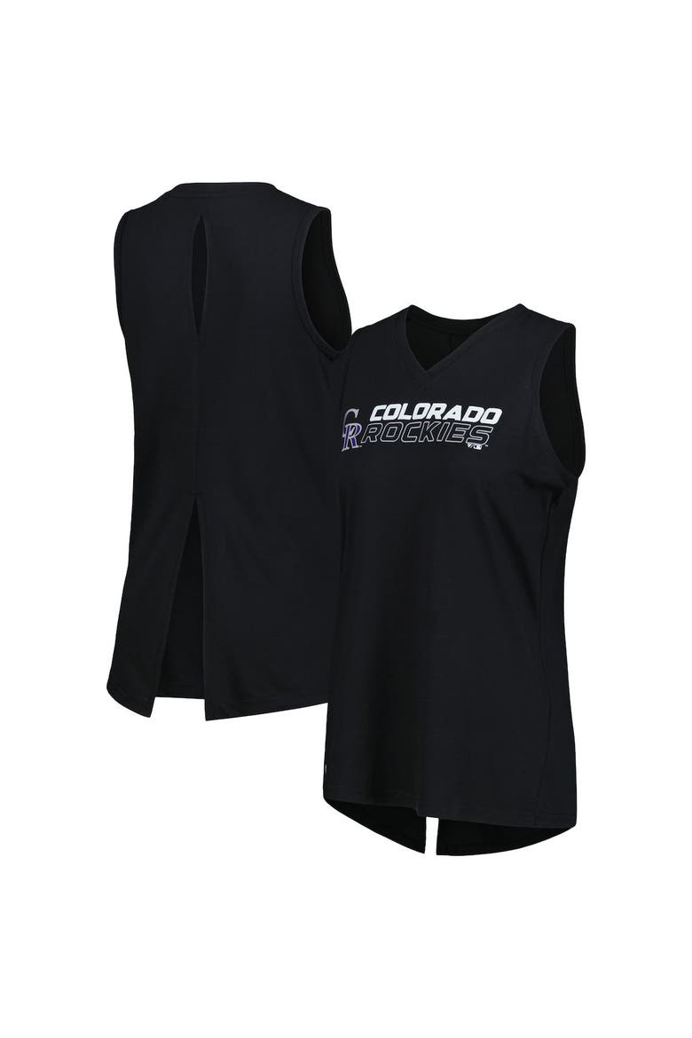Women's Levelwear  Black Colorado Rockies Paisley Chase V-Neck Tank Top, Main, color, Black