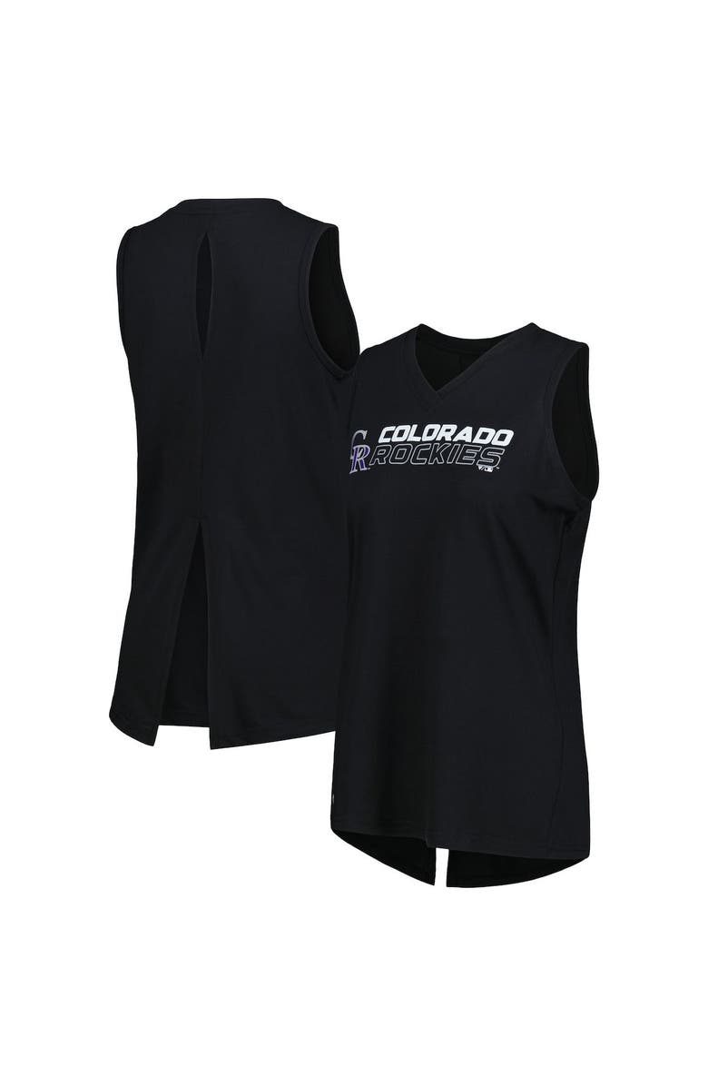 LEVELWEAR Women's Levelwear Black Colorado Rockies Paisley Chase V-Neck Tank Top, Main, color, Black