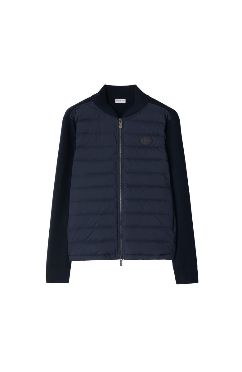 Burberry Quilted Nylon and Wool Jacket, Alternate, color, Navy