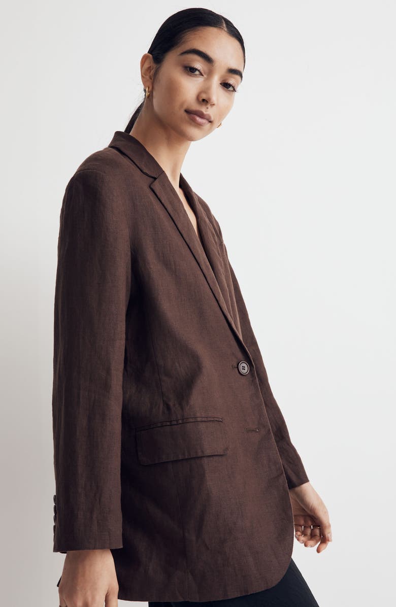Madewell The Oversized Linen Blazer, Alternate, color, 