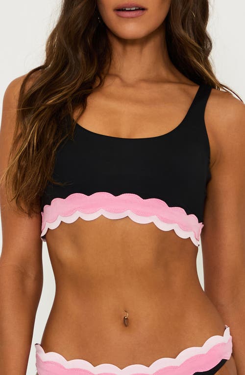 Beach Riot Marin Scallop Colorblock Bikini Top In Sweet Berr