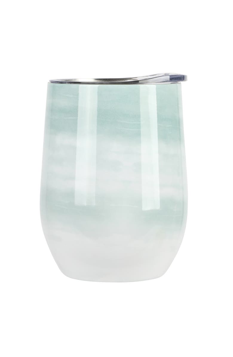 Gibson Home Brampton 12 Ounce Stainless Steel Thermal Stemless Wine Tumbler, Main, color, Green