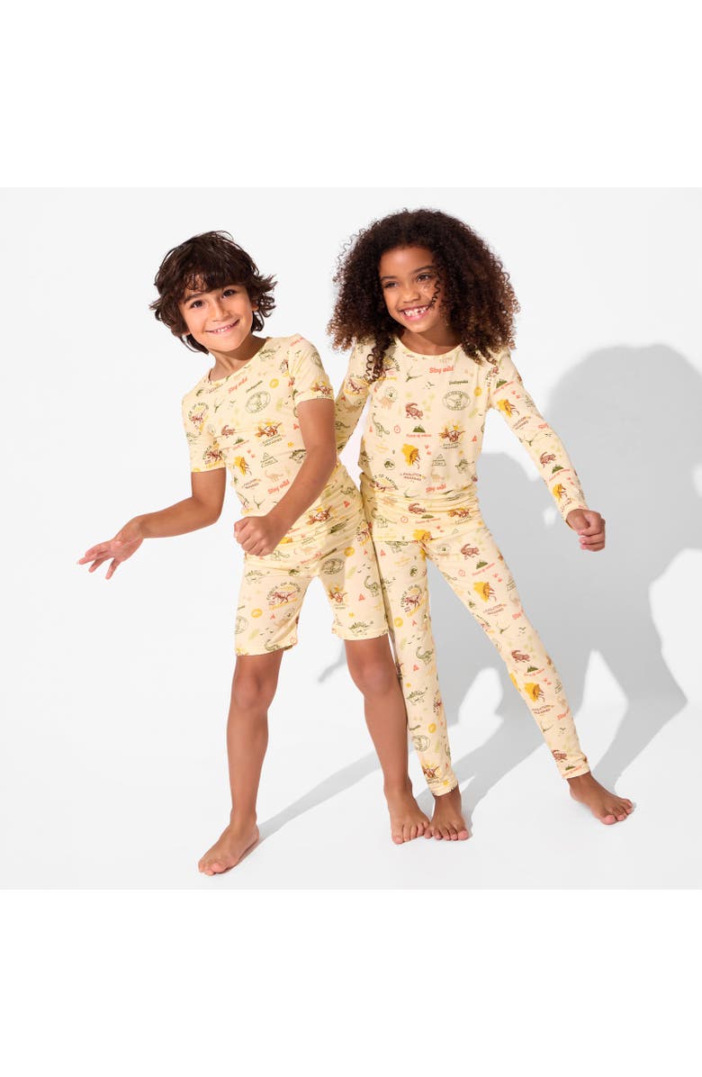 Bellabu Bear Jurassic Park Origins Kids 2-Piece Short Sleeve & Shorts Pajama Set, Alternate, color, Jurassic Park: Origins