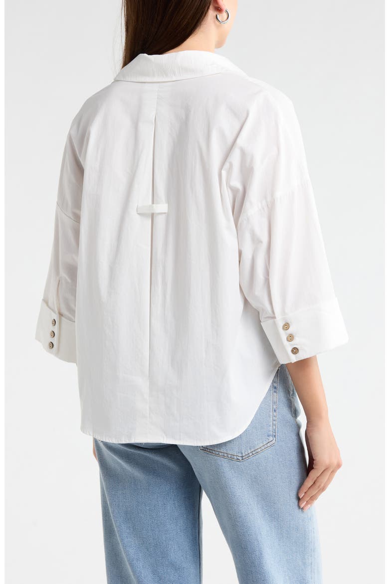 Wide Sleeve Button-Up Shirt, Alternate, color, WHITE