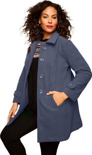 Roaman's Plus Size Button Up Fleece Jacket