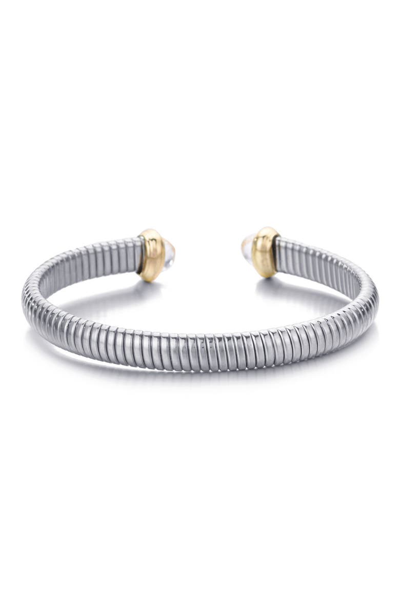 Omega Coil Cuff Bracelet, Main, color, SILVER