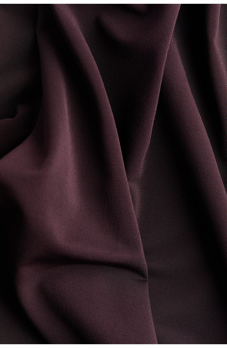 H&M Draped Bubble-hem Top, Alternate, color, Dark Brown