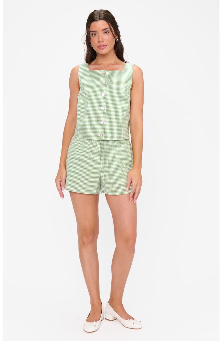 Show Me Your Mumu Maren Shorts, Main, color, Field Green Gingham
