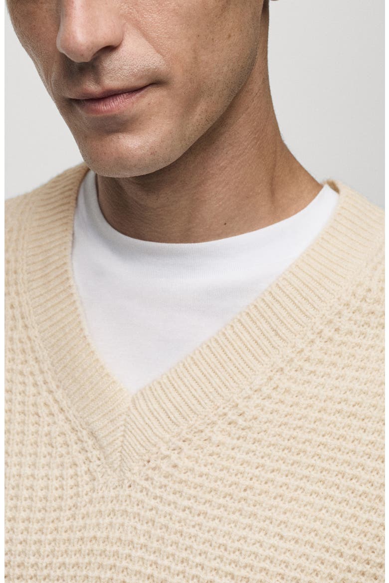 V-Neck Sweater, Alternate, color, ECRU
