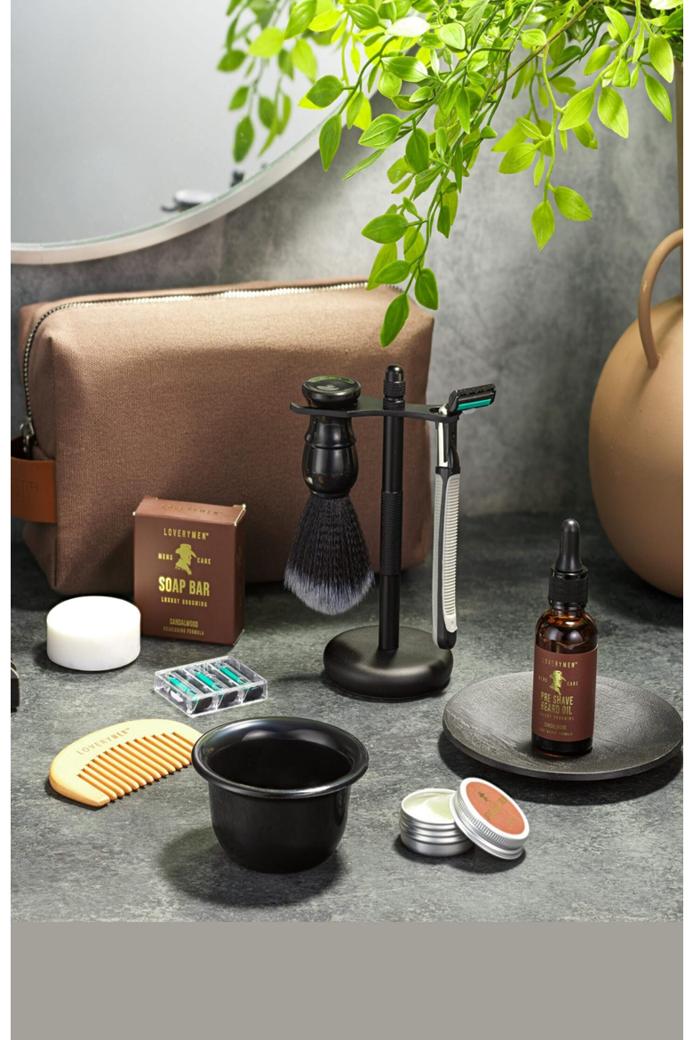 Ultimate Beard Shaving Kit wrapped in a Luxury Leather Bag, Alternate, color, None