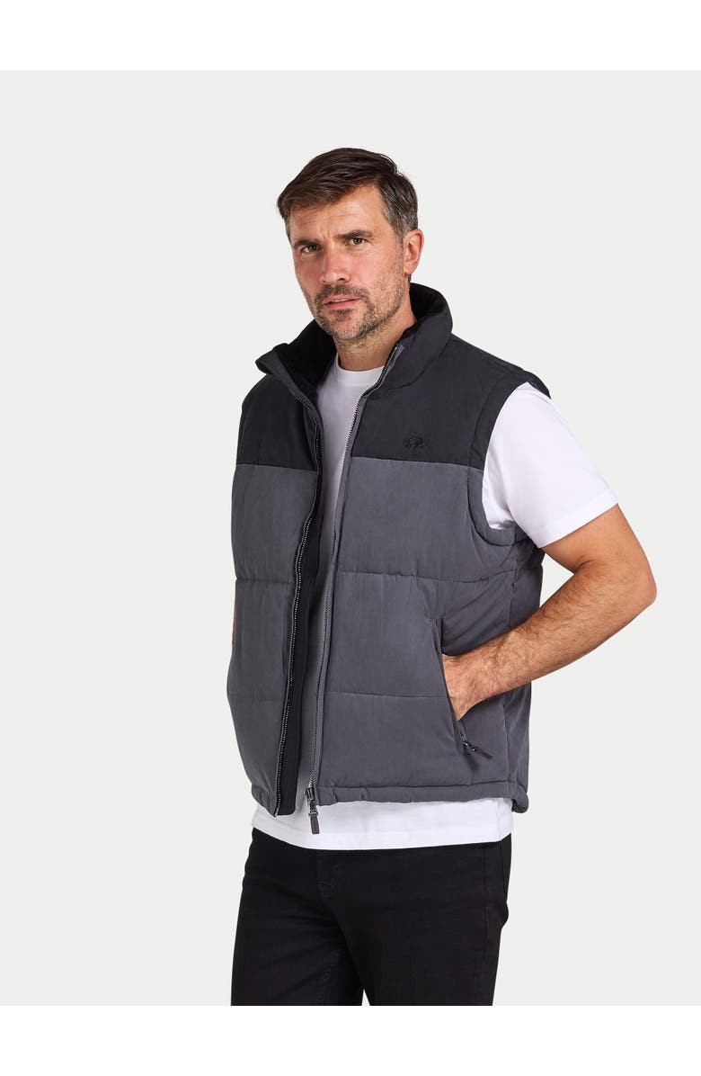 Raging Bull Two Tone Zip Neck Gilet, Main, color, Black