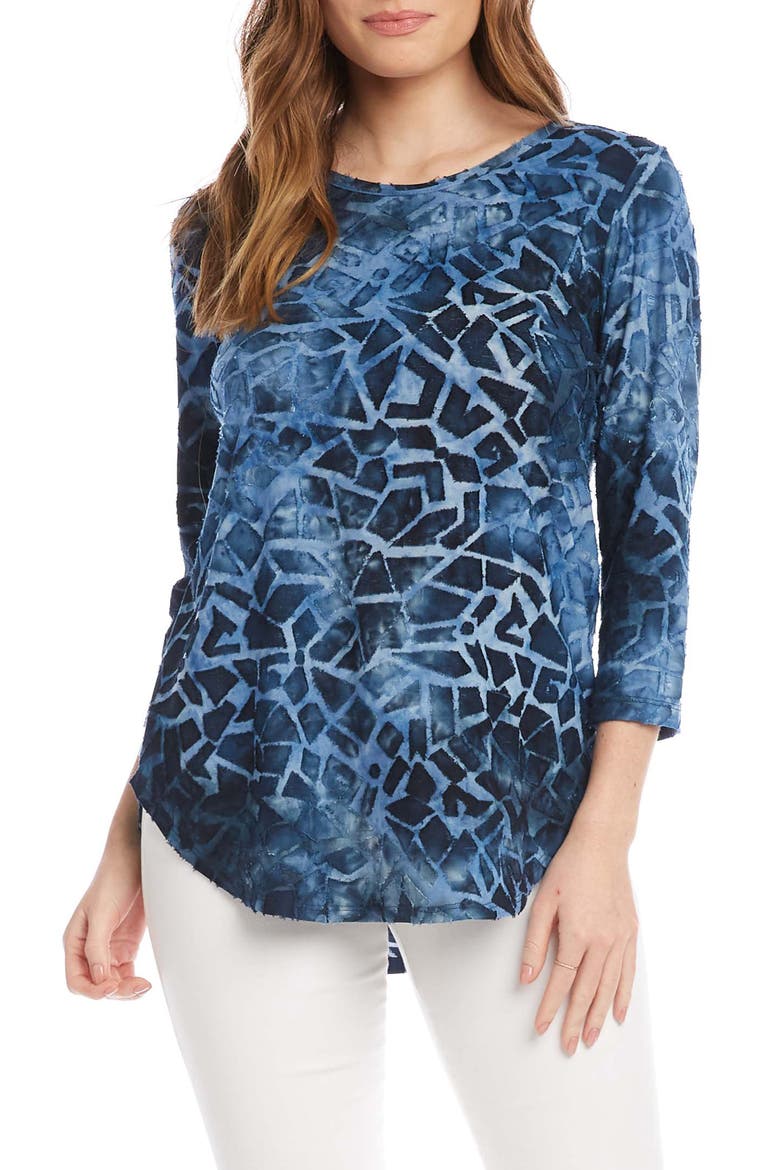 Tie Dye Burnout Top, Main, color, TIE DYE
