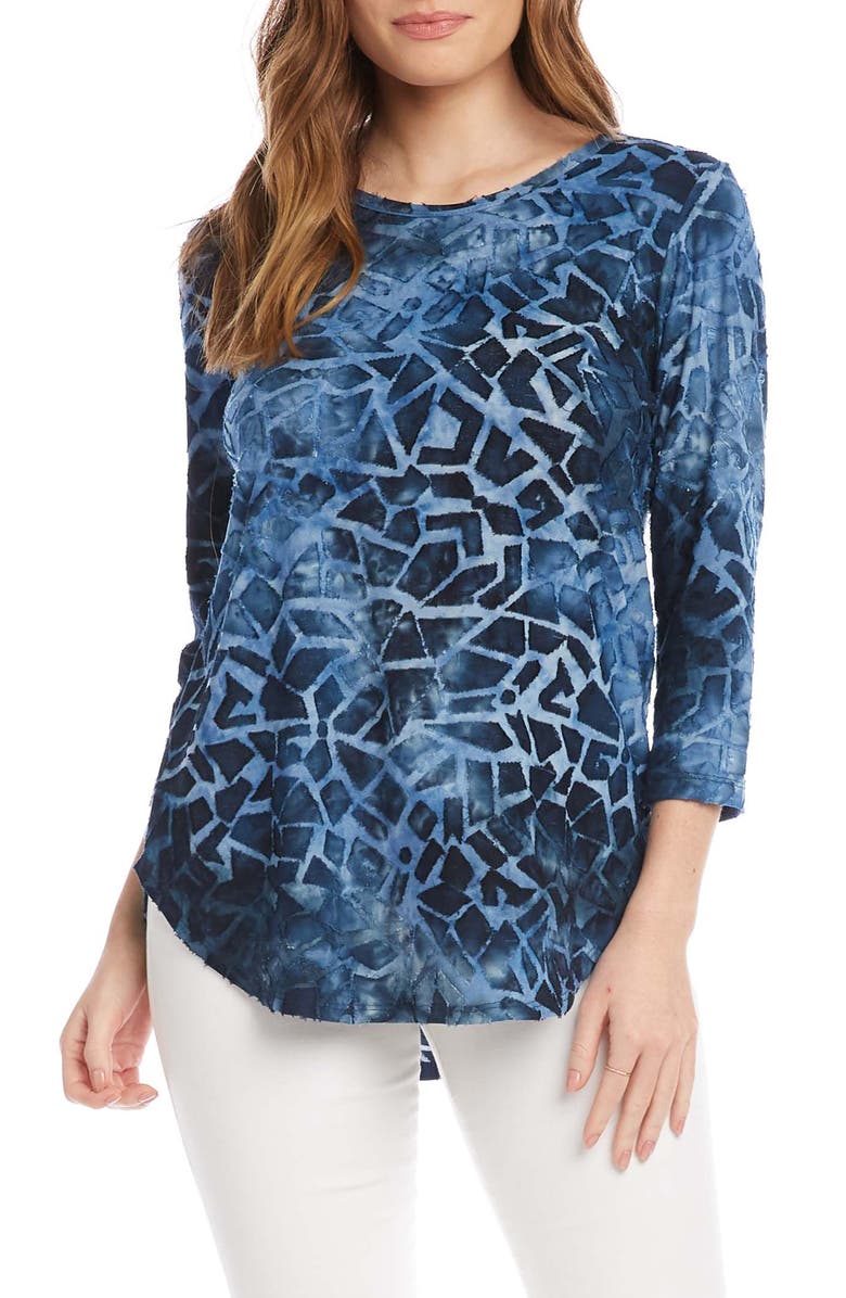 Karen Kane Tie Dye Burnout Top, Main, color, 