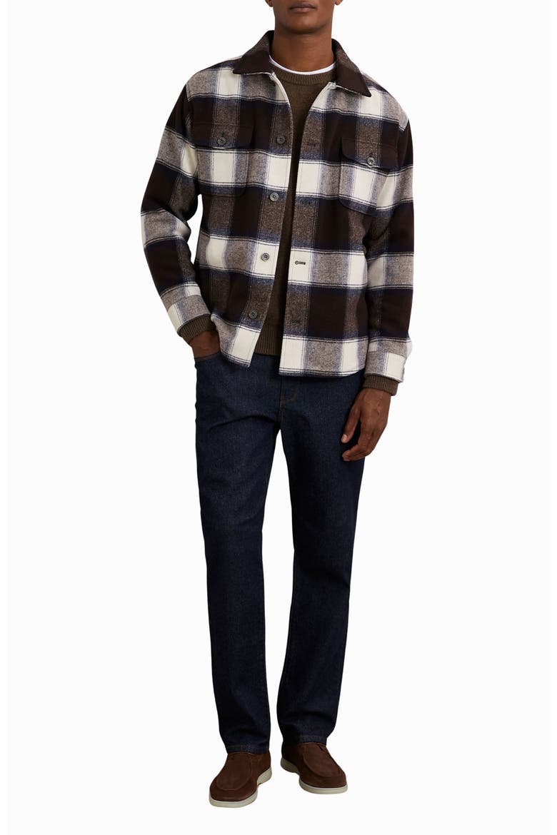 McFadden Check Wool Blend Flannel Overshirt, Alternate, color, MCFADDEN NAVY MULTI