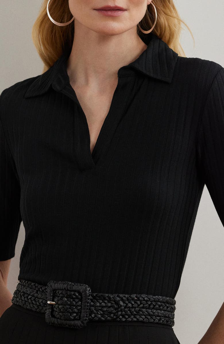 Lauren Ralph Lauren Ribbed Johnny Collar Polo, Alternate, color, 