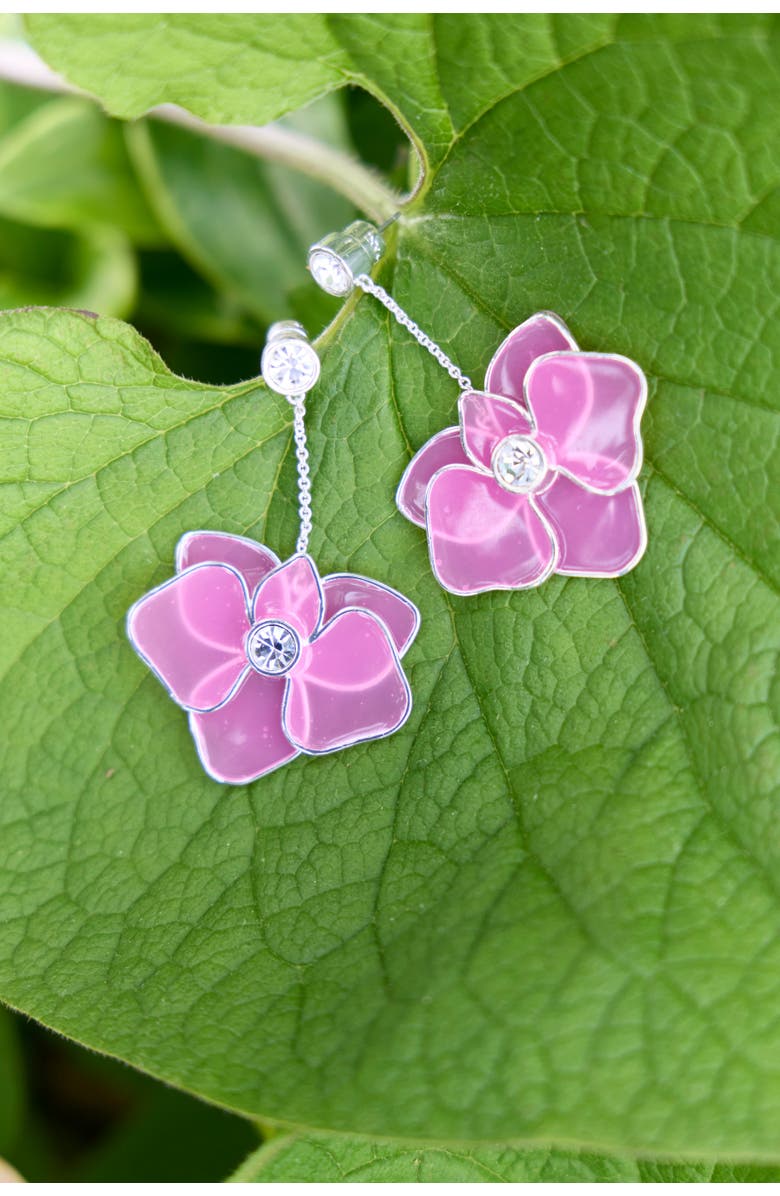 Alex and Ani New York Botanical Garden<sup>®</sup> Orchid Statement Earrings, Alternate, color, Pink