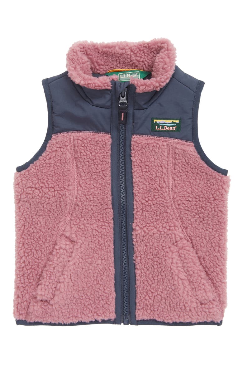 High Pile Fleece Vest, Main, color, MAUVE BERRY/ CARBON NAVY