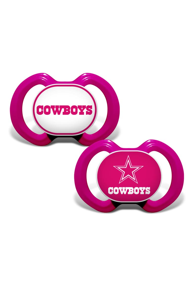 Dallas Cowboys Pink Pacifier 2-Pack, Main, color, Multicolor