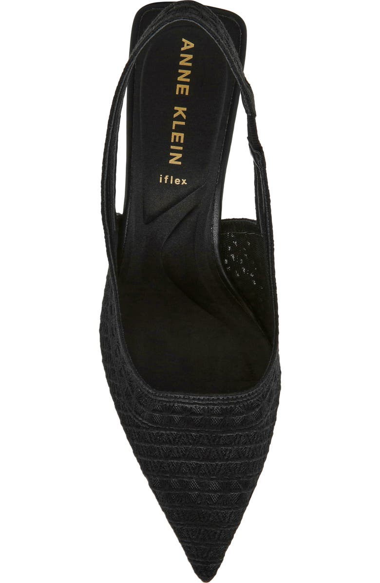 Anne Klein Ismeralda Slingback Pointed Toe Pump, Alternate, color, Black Crochet