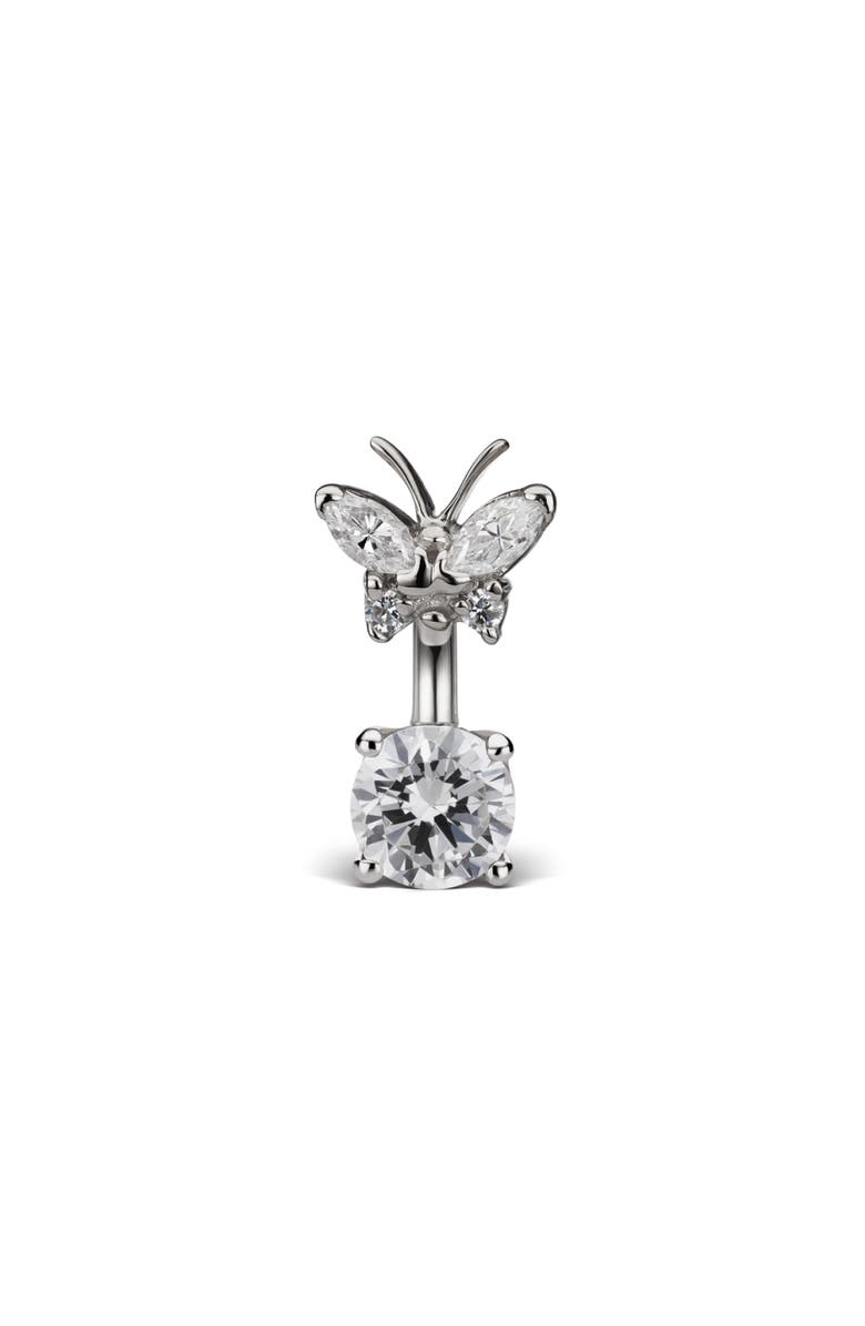 MARIA TASH Cubic Zirconia Butterfly & Solitaire Barbell, Main, color, 