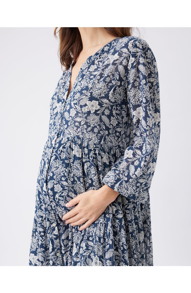 Ripe Maternity Ezra Tiered Dress, Alternate, color, Ink / White