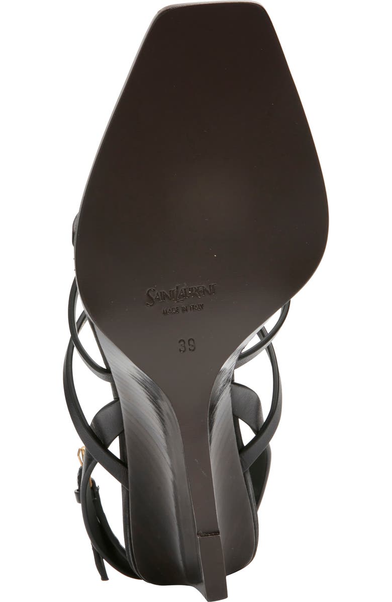 Saint Laurent Nicla Wedge Sandal, Alternate, color, Noir