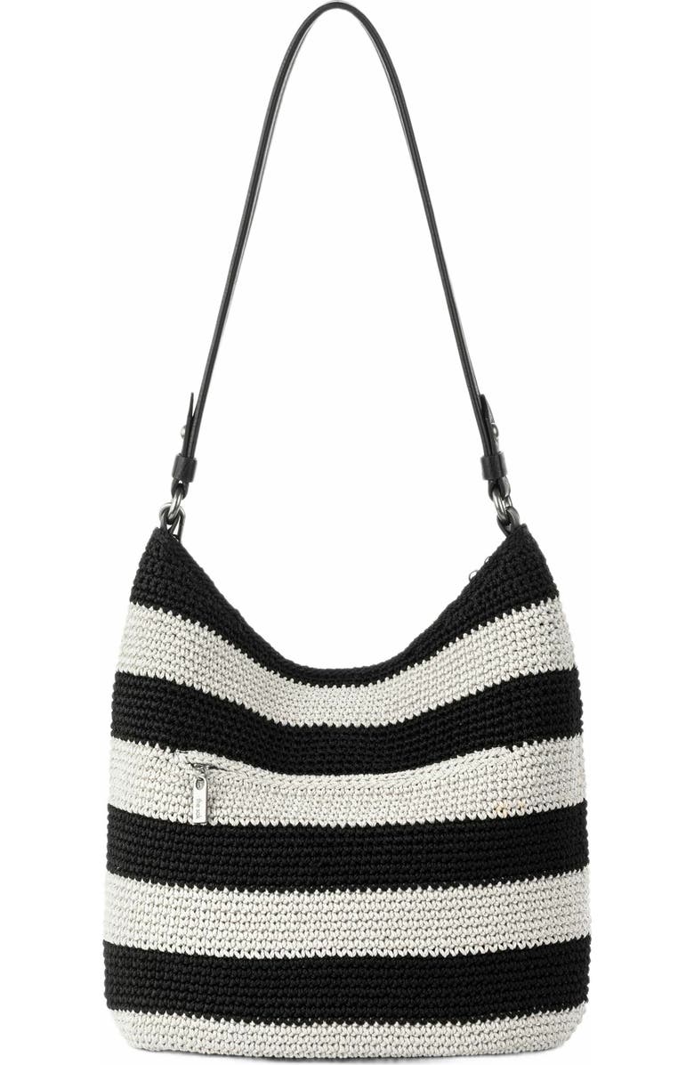 The Sak Sequoia Hobo Leather Bag, Alternate, color, Black Stripe