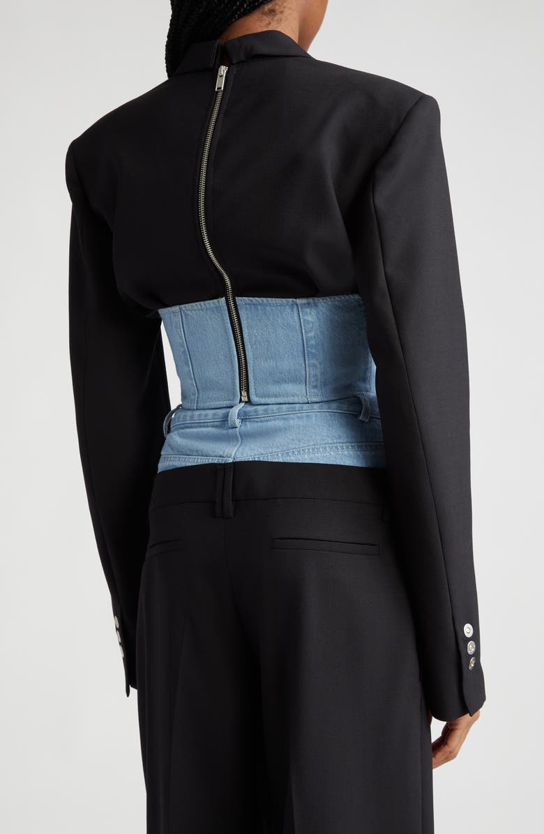 Dion Lee Float Mixed Media Crop Corset Blazer, Alternate, color, 