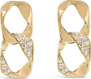 Haus of Brilliance 14K Yellow Gold Plated Silver Open Link 1/5 Cttw Diamond Drop Earrings