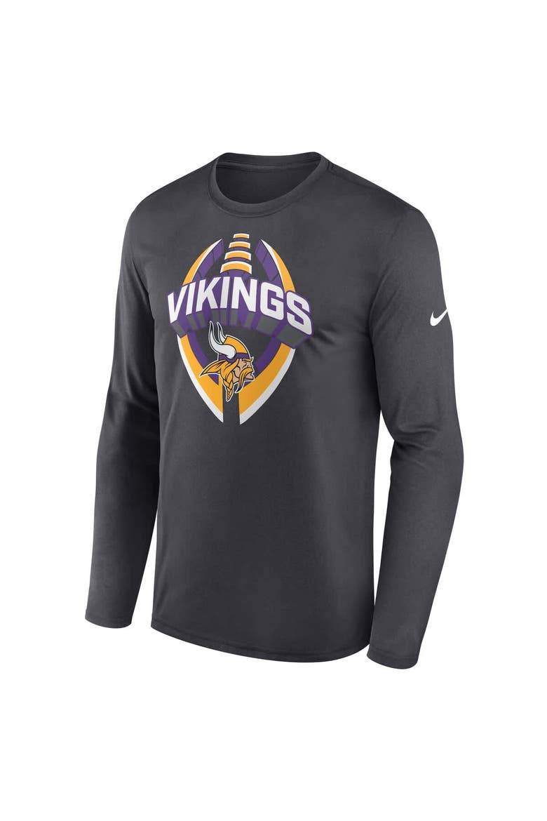 Men's Nike Anthracite Minnesota Vikings Primetime Legend Icon Performance Long Sleeve T-Shirt, Alternate, color, Anthracite