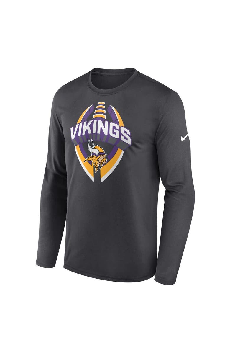 Nike Men's Nike Anthracite Minnesota Vikings Primetime Legend Icon Performance Long Sleeve T-Shirt, Alternate, color, Anthracite